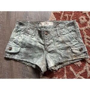 Hollister Y2K Micro Short Shirts Distressed Cut Off‎ 00 Waist 23 Tie Dye